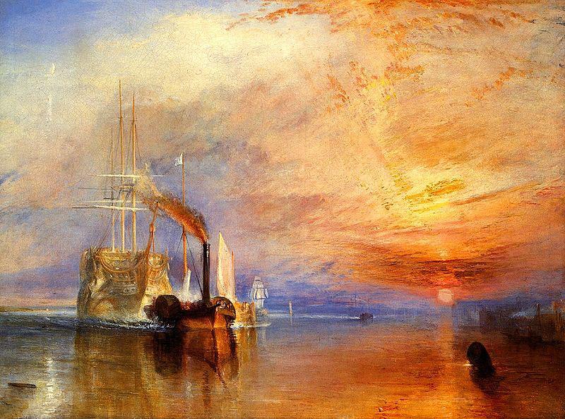 Joseph Mallord William Turner The fighting Temeraire tugged to her last berth to be broken up,
